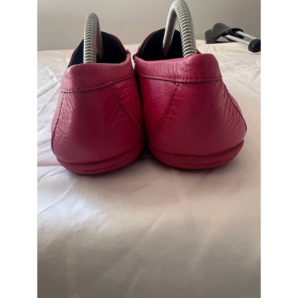Coach Olympia Pink Pebbled Leather Loafers Gold Hardware Drivers Women's 8.5B - Picture 6 of 9